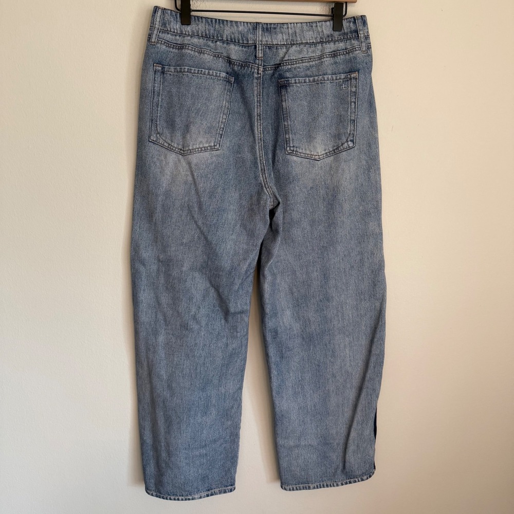 Rag & Bone Miramar Wide Leg Track Pants sweatpants L cotton side stripe casual - Picture 5 of 6